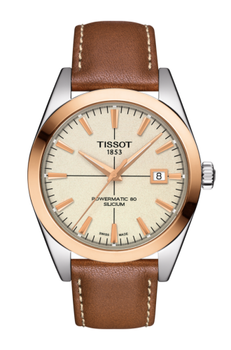 Tissot Gentleman Powermatic Stainless Steel - Red Gold / Cream / Strap